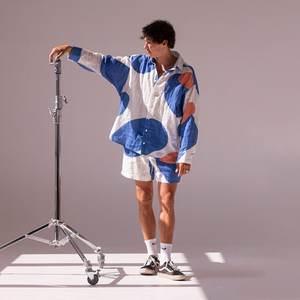 ชุดผ้าลินิน/ผ้าฝ้ายเนื้อนุ่ม (เสื้อและกางเกงขาสั้น) สำหรับผู้ชาย |   เสื้อเชิ้ตแขนยาวติดกระดุม แห้งเร็ว ระบายอากาศได้ดี ชุดลำลองสำหรับฤดูร้อน - Product Image 6