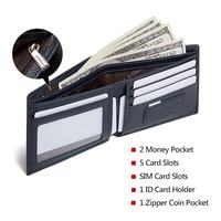 Dompet kulit asli untuk pria, dompet ramping kasual kulit mode mewah buatan tangan