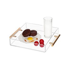 Plateau en acrylique pour petit-déjeuner 2 pièces, hôtel, restaurant, blanc, rectangle, taille personnalisée, transparent personnalisé - Product Image 2
