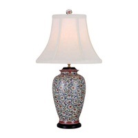 Lámpara de Escritorio de Cerámica Azul y Blanca Tradicional en Oferta, Lámpara Decorativa para Porche con LED de Alto CRI 95, Alimentación por CA, para Sala de Estar