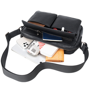 Custom Brand Genuine Leather Men Crossbody <b>Messenger</b> Shoulder <b>Bag</b> Stylish Fanny Pack Daily Business Use High Quality Breathable - Product Image 6