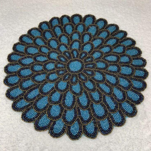 Vintage Seed Beads bordado Decoración elegante mantel con cuentas para regalo con aceptar diseño personalizado - Product Image 1