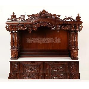 Gran fabricante de templos de madera de teca en La India Comprar diseñador de madera tallada Pooja Mandir Templo de madera de teca de calidad premium EE. UU. - Product Image 1