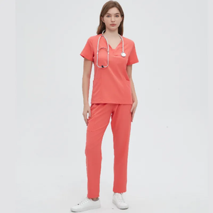 Vêtements d'hôpital unisexes, vente chaude, haute qualité, élasthanne/coton peigné, élastique, séchage rapide, détection des aiguilles, logo personnalisé - Product Image 2