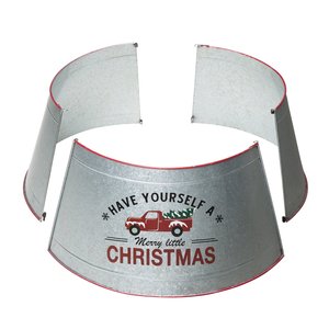 Collar de árbol de Navidad con estampado de Feliz Navidad de alta calidad y falda de árbol y Collar de árbol de Material galvanizado para decoración de Navidad - Product Image 5