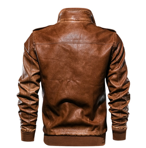 2024 New Men Winter Custom Motorbike Style <b>Genuine</b> <b>Leather</b> <b>Jacket</b> Custom Design Front Zipper Waterproof Eco-Friendly - Product Image 4