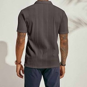 เสื้อโปโลกอล์ฟผู้ชายแขนสั้นเสื้อยืด2025ธุรกิจลำลองทำจากกีฬาฤดูใบไม้ร่วงหรูหราระดับไฮเอนด์ - Product Image 5