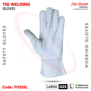 Unlined OEM Premium Goat Leather White Tig Welding Gloves With Maximum Protection Wing <b>Thumb</b> Styled luvas de soldagem tig - Product Image 3