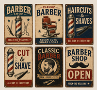 Pancarte Métallique Vintage pour Salon de Coiffure, Décoration Murale Rétro pour Salon de Coiffure, Affiche Métallique Publicitaire, Vente en Gros pour Barbiers