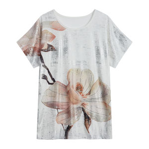 เสื้อยืดคอโอ แขนสั้น ผ้าฝ้ายถัก 100% พิมพ์ลายโลโก้ด้วยผ้าไหม ป้องกันการหดตัว ไซส์พลัส ยูนิเซ็กส์ แบบเรียบ 180 ตัว - Product Image 1