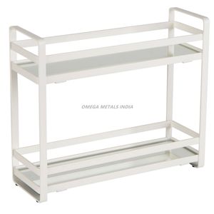 Plateau de service rectangulaire élégant Bordure argentée complexe et poignées élégantes pour servir des boissons et des collations - Product Image 6