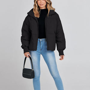 Chaqueta acolchada recortada para mujer, abrigo corto ligero de invierno, ropa de abrigo de moda elegante, aspecto callejero informal moderno para todos los días - Product Image 6