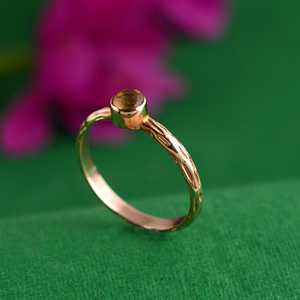 Minimalist Brass <b>Citrine</b> <b>Ring</b> 18k Gold Plated Vintage Wholesale <b>Ring</b> For Women - Product Image 4
