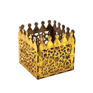 Venta al por mayor caja decorativa de boda a granel caja de forma cuadrada de lámina dorada caja de almacenamiento decorativa de mesa personalizada a granel - Product Image 4