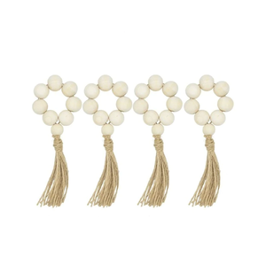 บ้านไร่ไม้แหวนผ้าเช็ดปากลูกปัดชนบทผู้ถือแหวนผ้าเช็ดปากชุดสำหรับตกแต่งตารางผลิตในเวียดนาม - Product Image 1