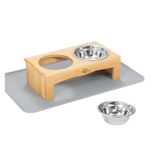 ชามอาหารสัตว์เลี้ยงสำหรับแมว ชามนม ชามไม้ ชามสแตนเลส ดีไซน์คลาสสิก ทำด้วยมือ ขนาดใหญ่ - Product Image 6