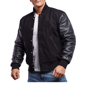 Nouvelles vestes universitaires d'hiver en laine et polyester respirantes et coupe-vent à la mode pour hommes, lettres personnalisées, style décontracté, prix d'usine - Product Image 1