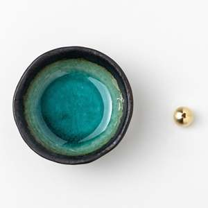 Pequeño Porta Incienso de Cerámica Esmaltada Color Aguamarina – Asayu Japón - Product Image 4