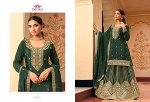 Designer Premium Chinon Soie Avec Miroir Et Broderie Travail Salwar Costume Fabricant Et Fournisseur De Surat Au Taux Le Plus Bas - Product Image 6