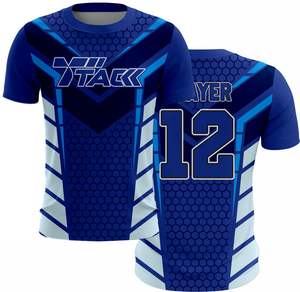 Camiseta de fútbol hecha a medida de alta calidad 100% algodón tejido nombre del equipo diseño de impresión personalizado antiarrugas secado rápido OEM al por mayor - Product Image 3