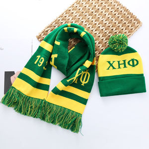 Greek Letter Sorority Football <b>Scarf</b> and Beanie Set Custom Organization Team Spirit Warm Winter Sports Supporter Fanwear Apparel - Product Image 5