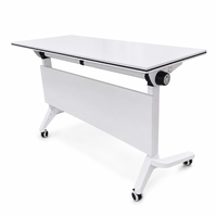 Table de formation pliable modulable en gros avec roulettes, bureau de conférence combinable mobile pour bureau et salle de classe