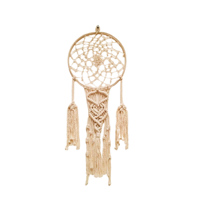 Tapiz Adornos Atrapasueños Macramé con anillo de madera Atrapasueños tejidos Colgantes de pared Dormitorio Decoración para el hogar Adornos De Luna - Product Image 5