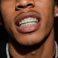 Grillz Iced Out, ensemble supérieur et inférieur, plaqué or, micro-pavé de zircone cubique, capuchons dentaires Hip Hop pour hommes, femmes et rappeurs