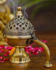 Decoración árabe Bakhoor soporte de incienso regulador Metal Oud incensario Oudh quemador de incienso de carbón regalo de la India - Product Image 1