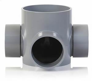 Raccord en PVC gris clair Tien Phong à trois branches, horizontal, à 90 degrés, pour système d'égout de drainage, tuyau à trois branches - Product Image 1