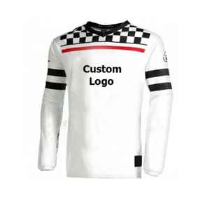 Jersey MTB de manga larga de secado rápido para hombre-Top de cuello redondo deportivo de poliéster transpirable que absorbe la humedad con patrón geométrico - Product Image 2