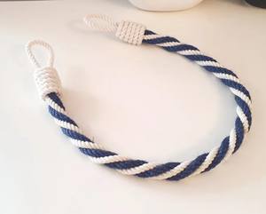 Attaches de rideaux nautiques en jute marine torsadée et en corde de coton blanche - Product Image 2