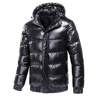 Vestes matelassées pour hommes en duvet de canard brillant à capuche, logo personnalisé, vestes matelassées en gros