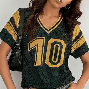 เสื้อฟุตบอลแบบครอปสำหรับผู้หญิง ผ้าระบายอากาศได้ดี น้ำหนักเบา สวมใส่สบาย เหมาะสำหรับการฝึกซ้อมและแฟชั่นลำลอง - Product Image 5