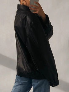 <b>Women</b> Oversize Wholesale <b>Black</b> Vintage Style genuine Leather Jacket Designer Jacket Fashionable Most Demanded for Winter - Product Image 2