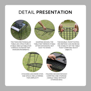 Estante de Almacenamiento Campingmoon de 2 Niveles, Juego de Mesa y Sillas para Picnic, Estantes de Acero Aleado, Mesa Plegable para Cocina de Camping con Bolsa - Product Image 5