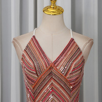 Nouvelle Robe Longue Vintage Été 2026 pour Femme, Imprimé Flamme Rouge et Marron, en Satin, Col Halter, Dos Nu, Robe de Soirée Tricotée pour Fête