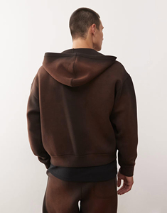 Nouveau sweat à capuche ample en coton double couche 340 g/m² avec cordon de serrage, léger, en molleton, pour l'hiver, décontracté - Product Image 4