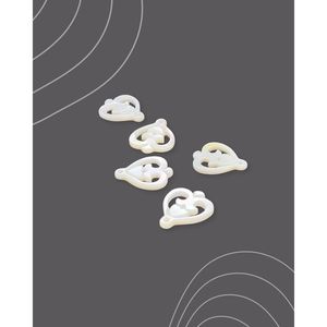 Pendentif Breloque Cœur Filigrane en Nacre Blanche - Product Image 3