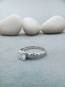 Custom Fancy Solitaire Diamond Engagement Wedding Ring 100% Satisfaction Guarantee VVS Lab Grown 925 Silver GIA Anniversary - Product Image 3