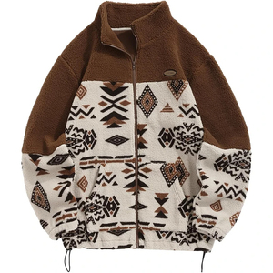 Chaqueta de lana con relleno Sherpa elegante Lana Poliéster Cremallera Registro personalizado - Product Image 2