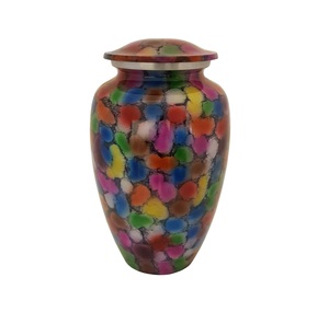 Urna de cremación de aluminio con salpicaduras de varios colores para funerales, urna de cremación de la mejor calidad de tamaño estándar a la venta - Product Image 1