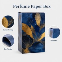 Boîte à parfum personnalisée imprimée, emballage pliable écologique, carton bleu or floral, boîte cadeau