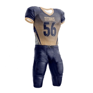 Maillot de football américain à manches courtes imprimé par sublimation personnalisé professionnel 100% polyester Dernier ensemble uniforme - Product Image 3