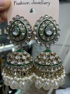 Traditional & <b>Fashionable</b> Latest Designer Indian Wholesale Jewelry of Jhumka Kundan <b>Earring</b> Set for Women & Girl Stylish <b>Earring</b> - Product Image 5