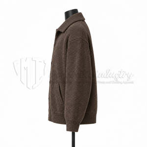 <b>Men</b>’s Textured <b>Knit</b> Jacket Button Front Collared <b>Cardigan</b> Sweater Long Sleeve Casual Knitwear Manufacturer - Product Image 5