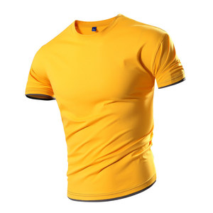 Qualité standard plaine surdimensionné coton polyester col roulé t-shirt de luxe pour hommes grande taille t-shirts pour hommes t-shirt en gros - Product Image 1