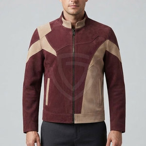 Classic Men <b>Suede</b> <b>Leather</b> <b>Jacket</b> Crafted From Soft Genuine <b>Suede</b> With Timeless Design For Casual Outdoor Travel And Daily Wear - Product Image 3
