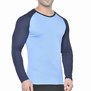 Nouveauté T-shirt à manches longues pour hommes Logo personnalisé T-shirt à manches longues personnalisable en tricot uni à col en O 100% coton pour hommes - Product Image 6