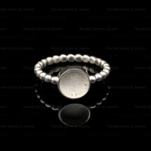 Superbe Bague Éternité en Argent Sterling 8mm à Granulation, Semi-Monture Vierge avec Sertissage Bezel, Plaqué Or, pour Bijoux en Zircon, Résine et Cendres - Product Image 1